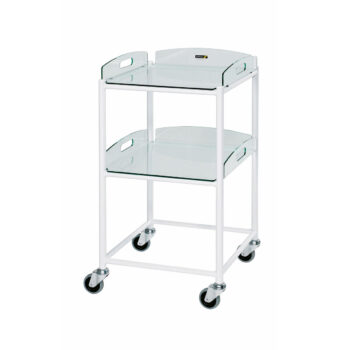 sfdtge2 sunflower dressing trolleys glass effect safety trays small trolley 2 trays