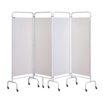 sffws4wt mobile folding ward screens 4 panel white