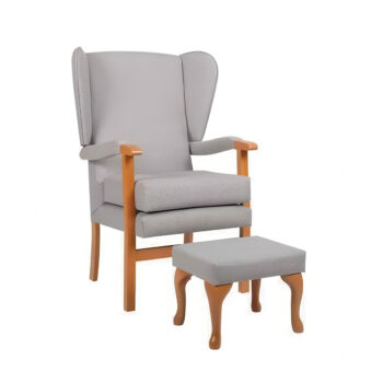 wbcjgrey high back chair padded arm rest and stool grey